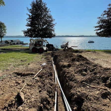 irrigation install long run pipe